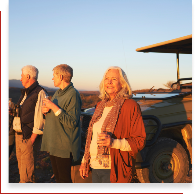 Retired woman on safari